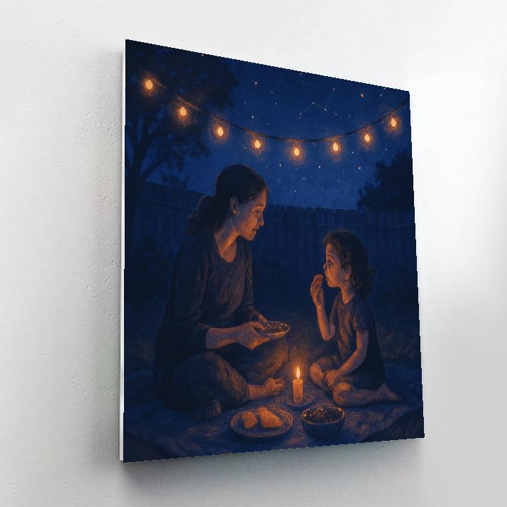 Starlit Backyard Picnic paint by numbers