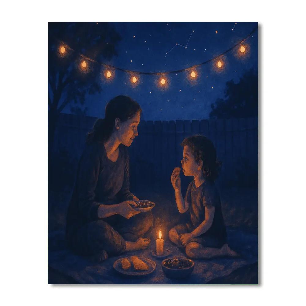 Starlit Backyard Picnic paint by numbers