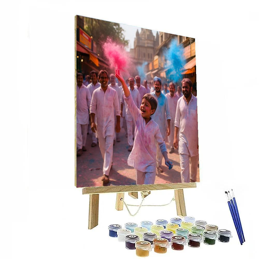 Holi In Mathura Number painting