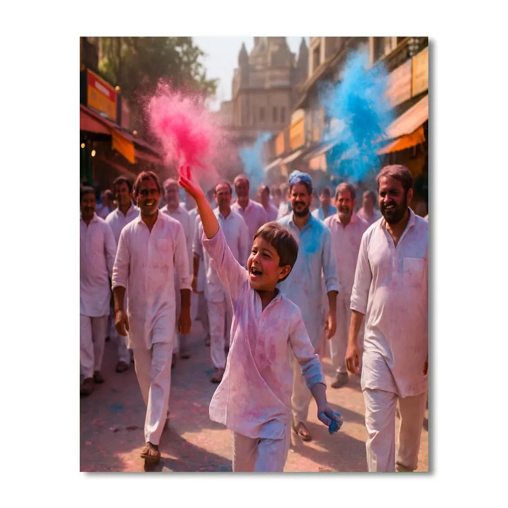 Holi In Mathura Number painting