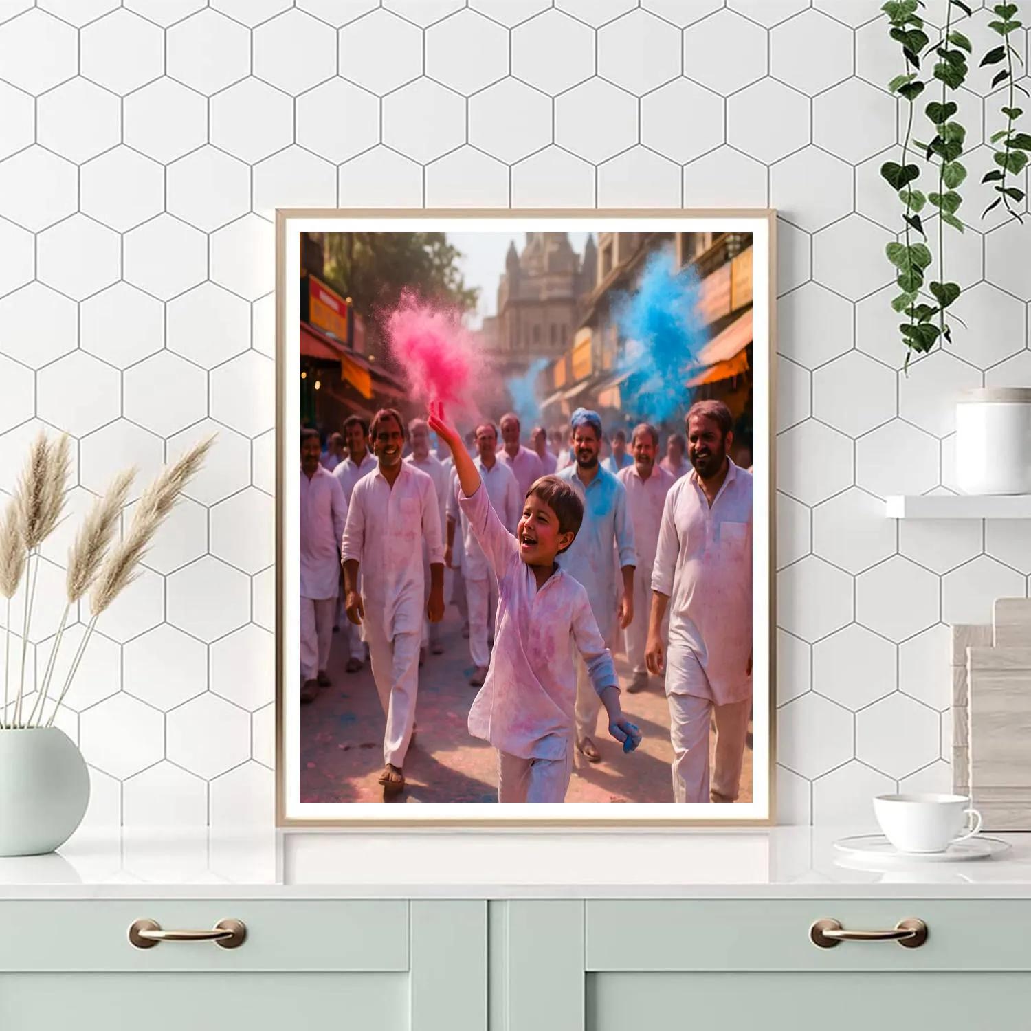 Holi In Mathura Number painting