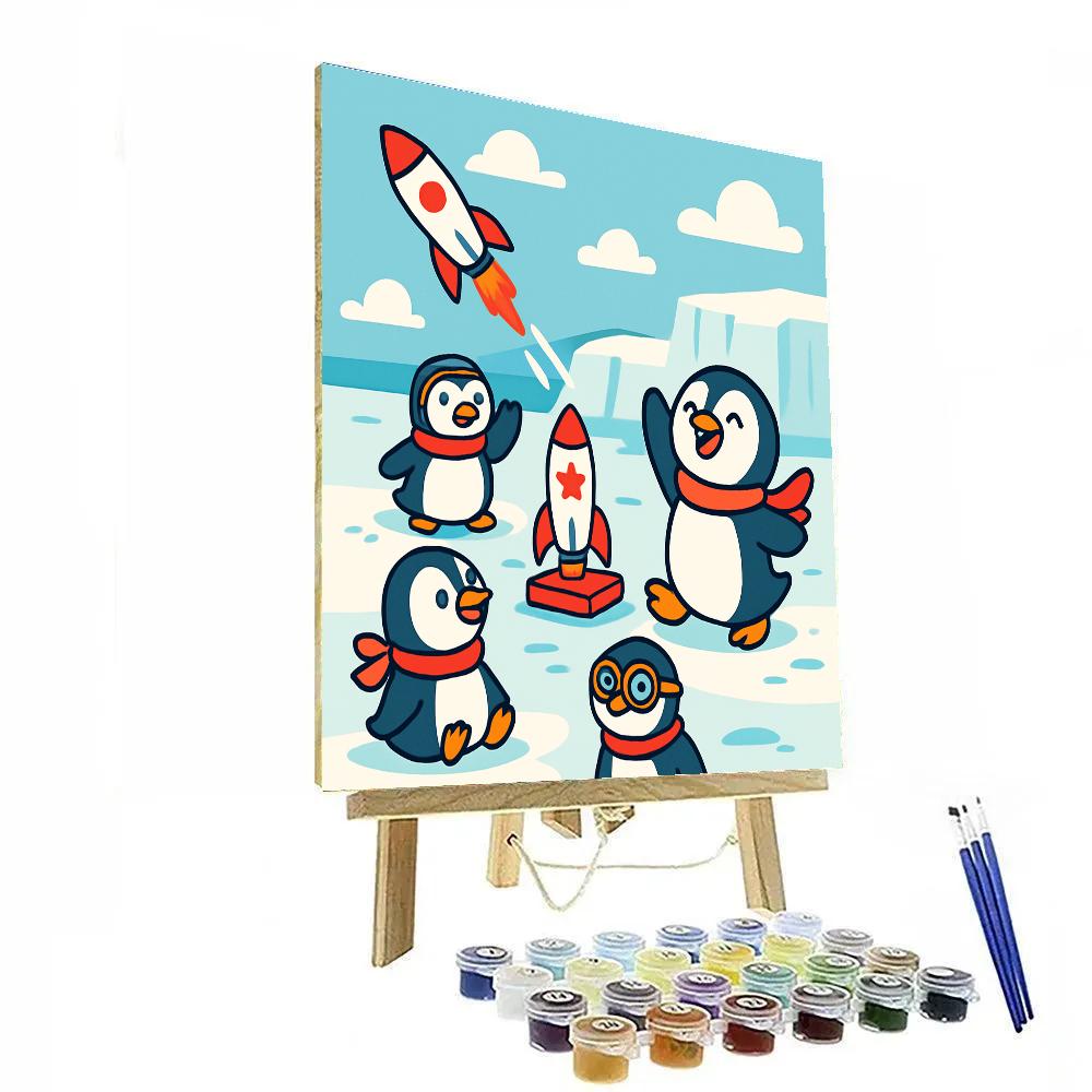Rocket Penguin Playground paint by number