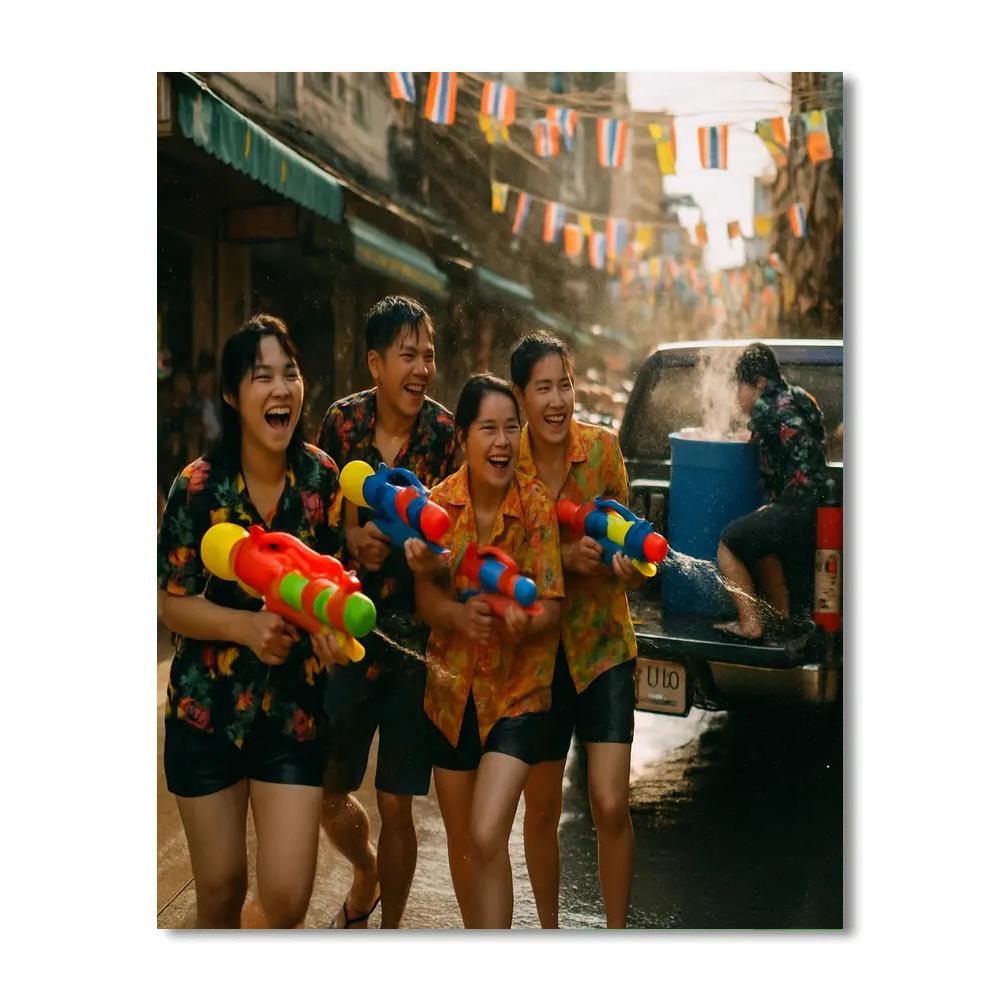 Songkran Water Fest Painting by numbers kit