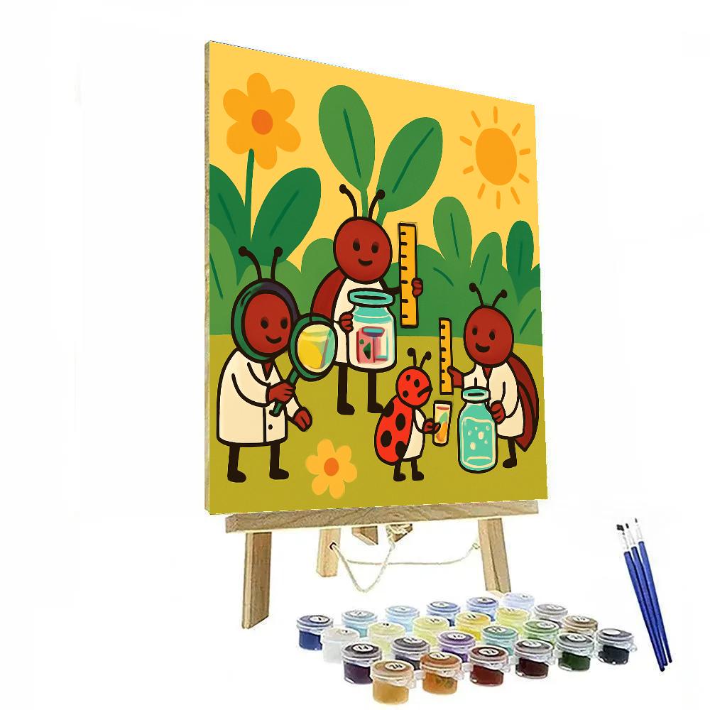 Garden Of Friendly Bug Scientists Painting by numbers kit