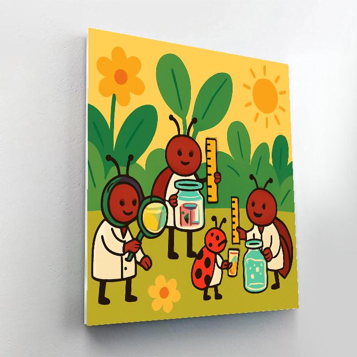 Garden Of Friendly Bug Scientists Painting by numbers kit