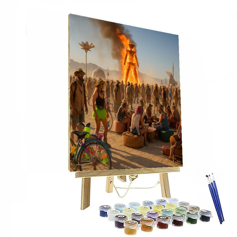 Burning Man Festival Desert Scene DIY paint by numbers