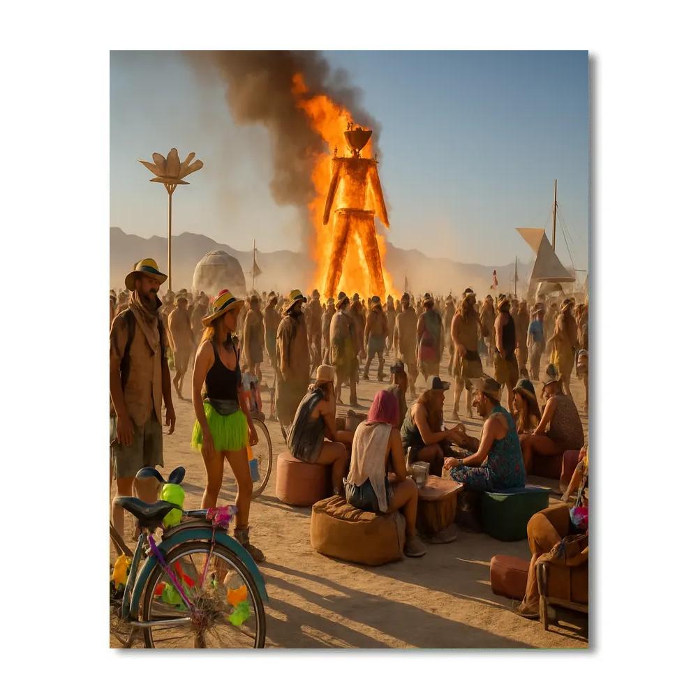 Burning Man Festival Desert Scene DIY paint by numbers