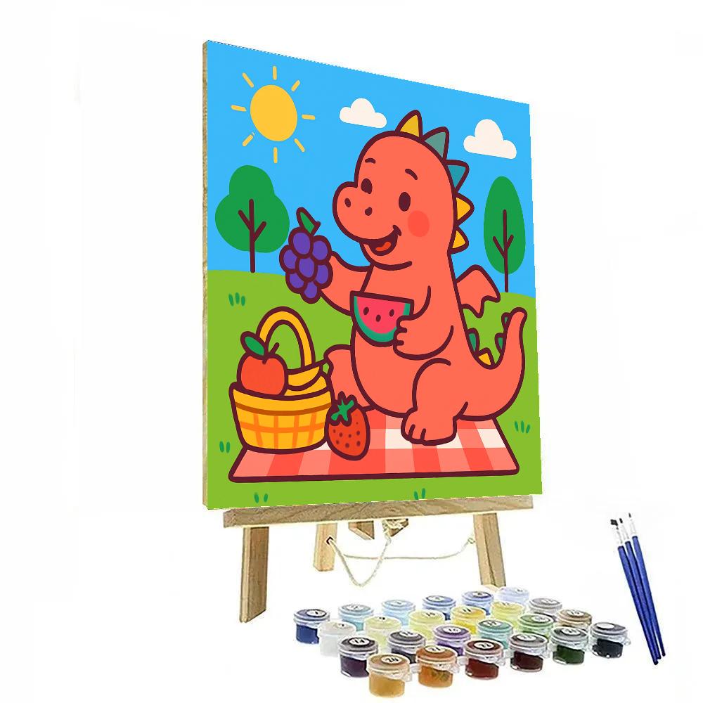 Rainbow Dragon Fruit Picnic DIY paint by numbers