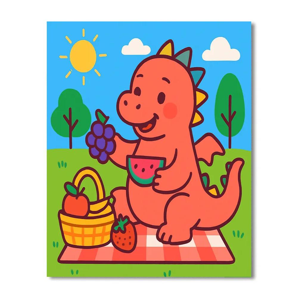 Rainbow Dragon Fruit Picnic DIY paint by numbers