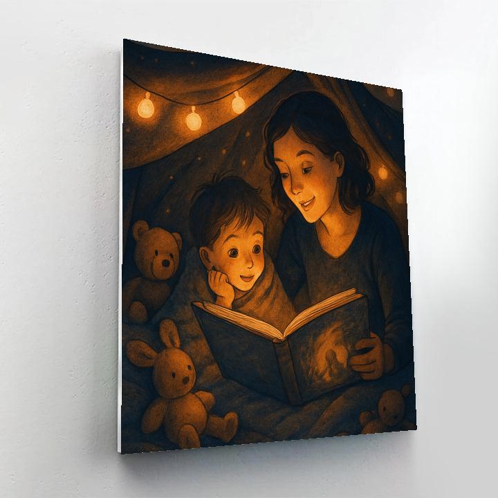 Bedtime Story Under Fairy Lights Paint by numbers kits