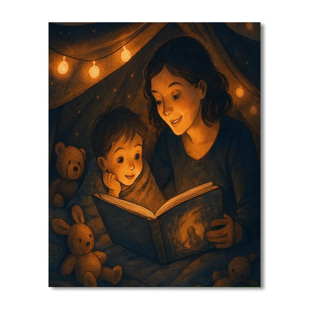 Bedtime Story Under Fairy Lights Paint by numbers kits
