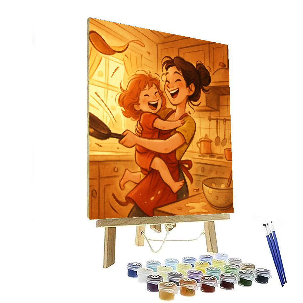 Kitchen Dance Of Pancakes And Laughter Number painting