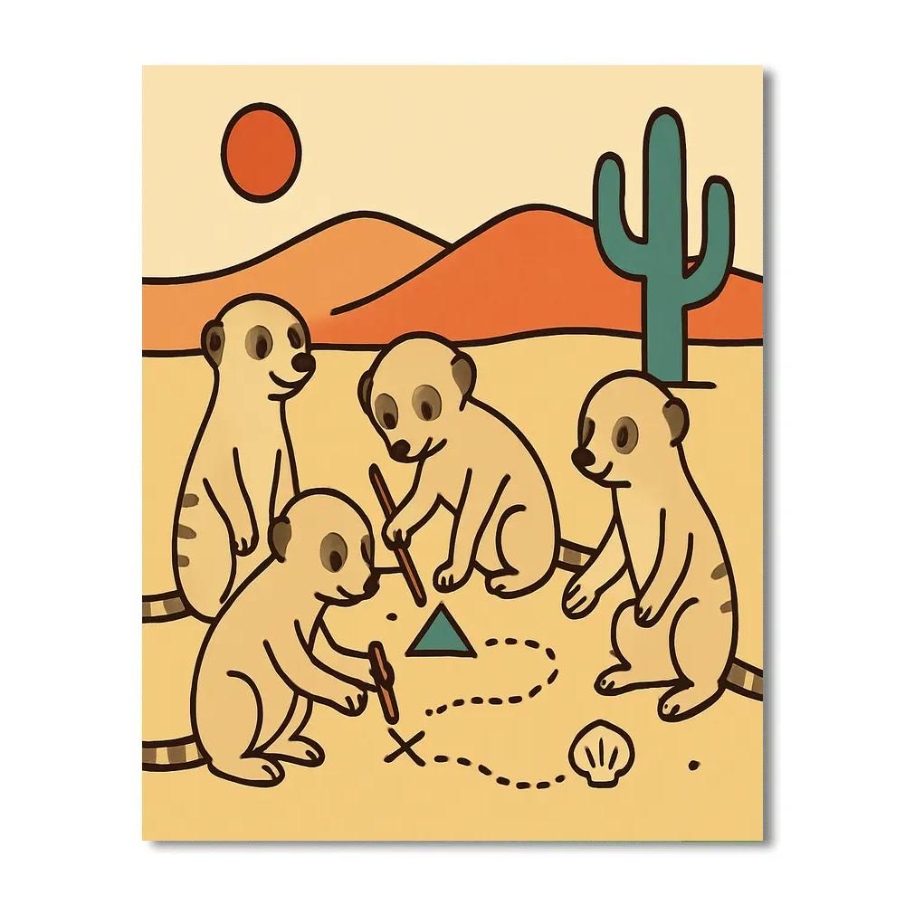 Map-Making Meerkat Explorers Painting by numbers kit