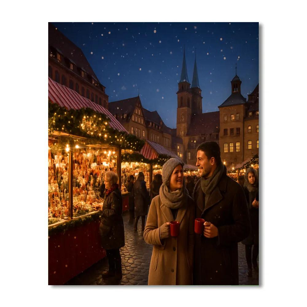 Christmas Market In Nuremberg Paint by numbers art