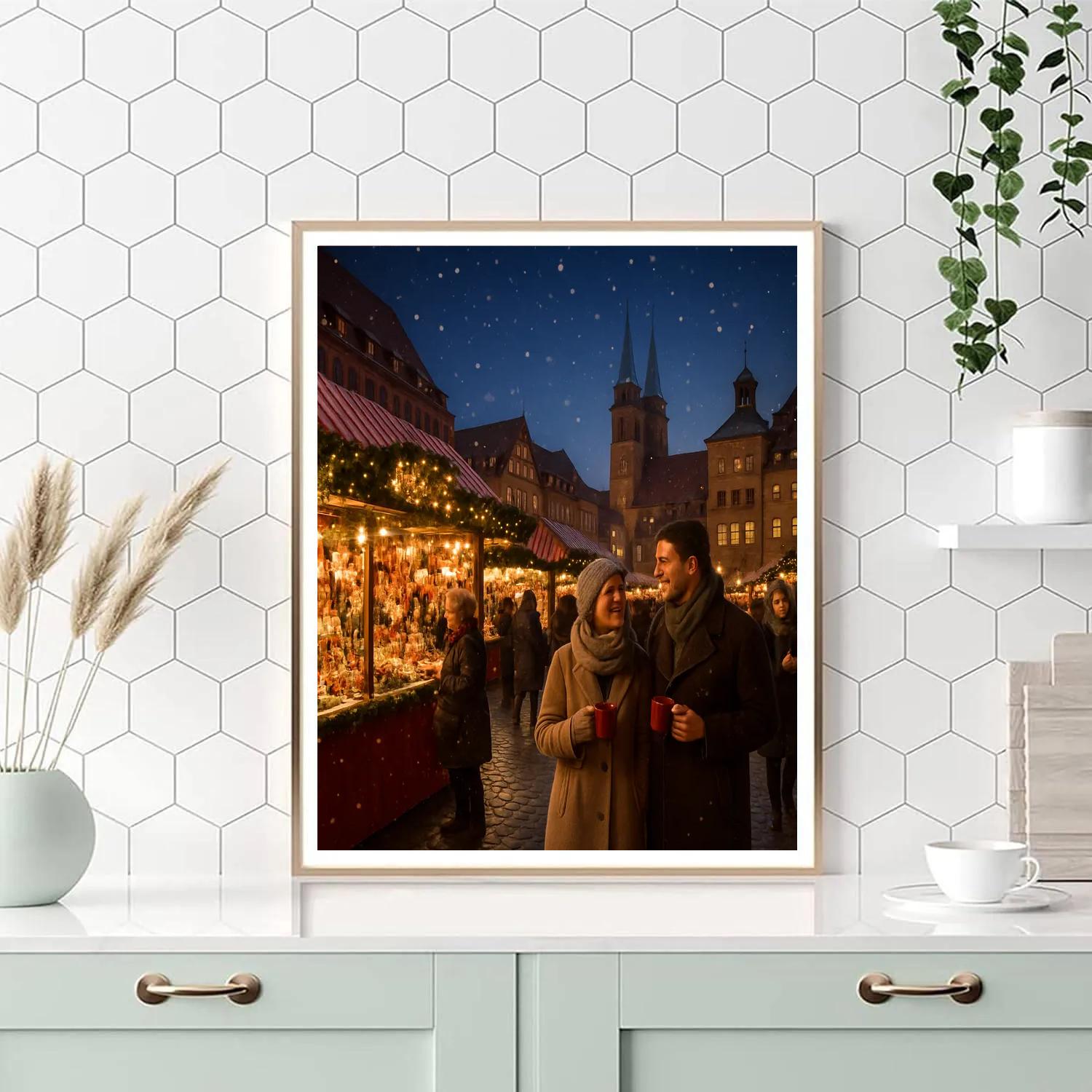Christmas Market In Nuremberg Paint by numbers art