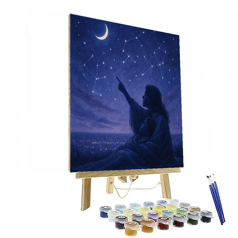 Stargazing On The Rooftop Paint by numbers art
