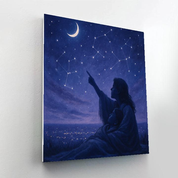 Stargazing On The Rooftop Paint by numbers art