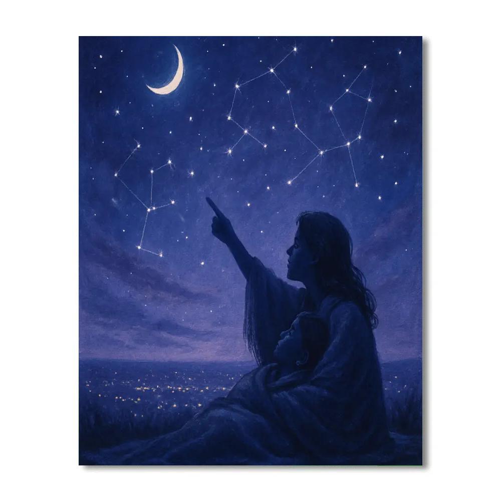 Stargazing On The Rooftop Paint by numbers art