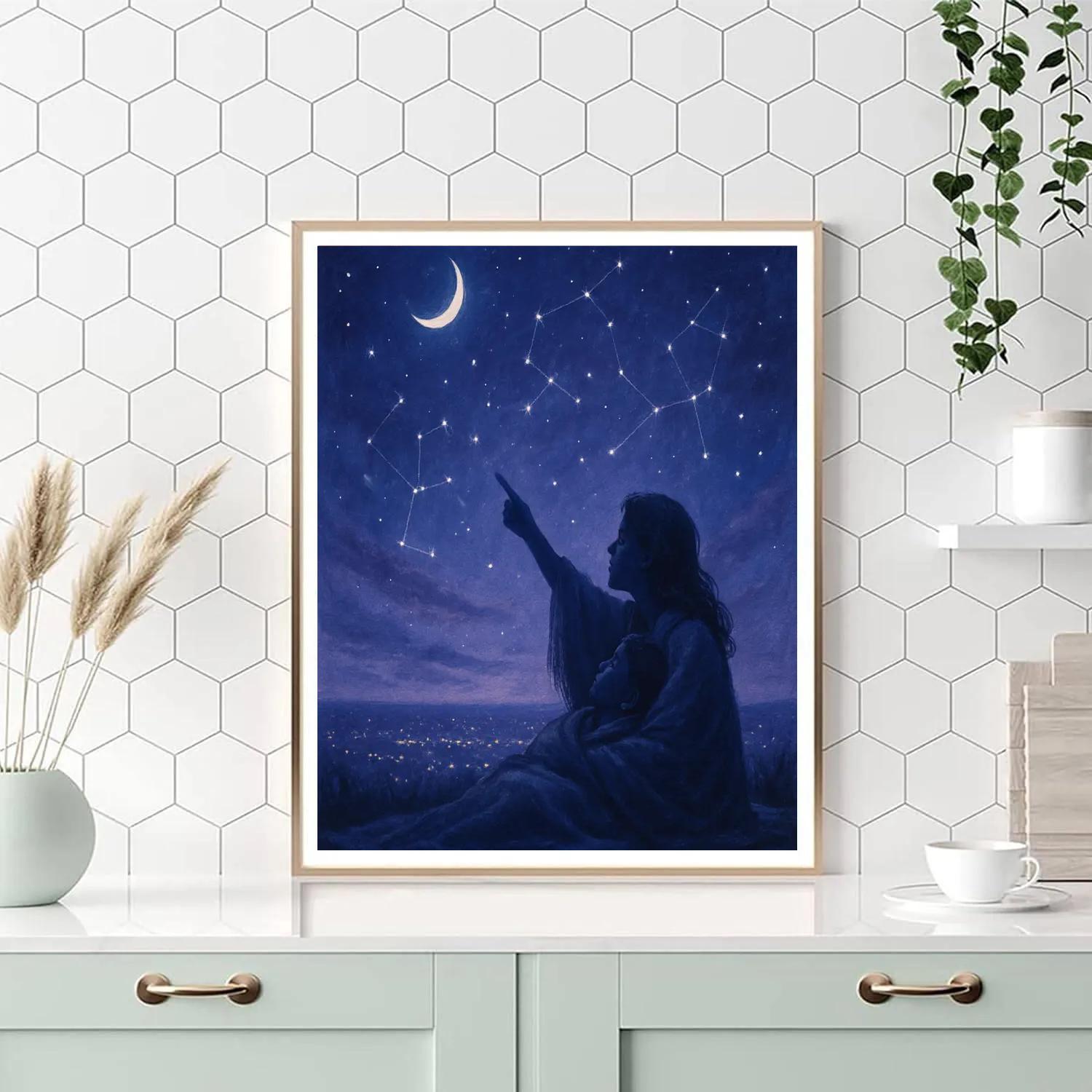 Stargazing On The Rooftop Paint by numbers art