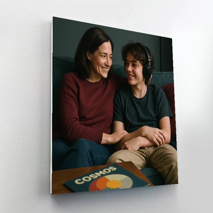 Mother And Teen Sharing Headphones paint by numbers