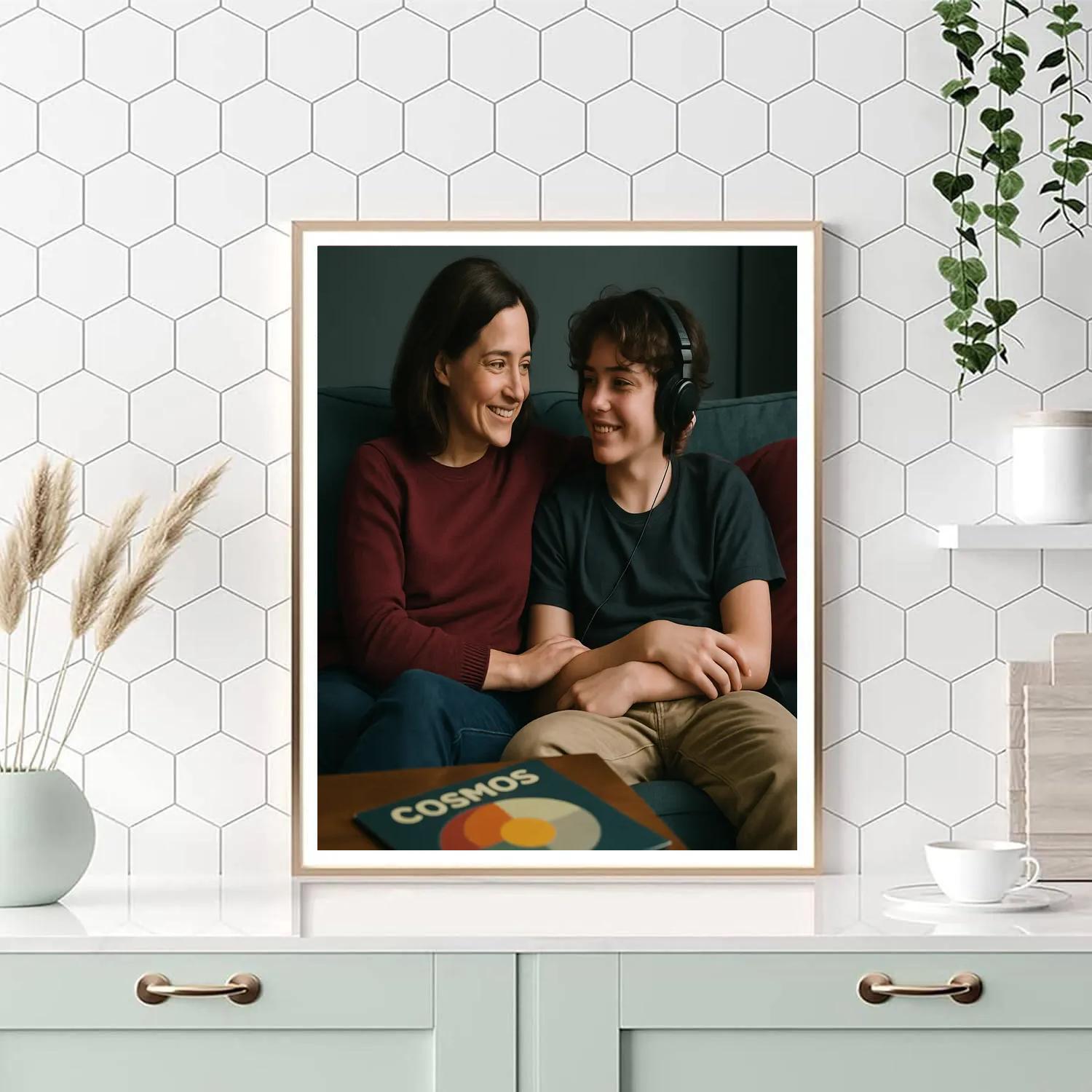 Mother And Teen Sharing Headphones paint by numbers