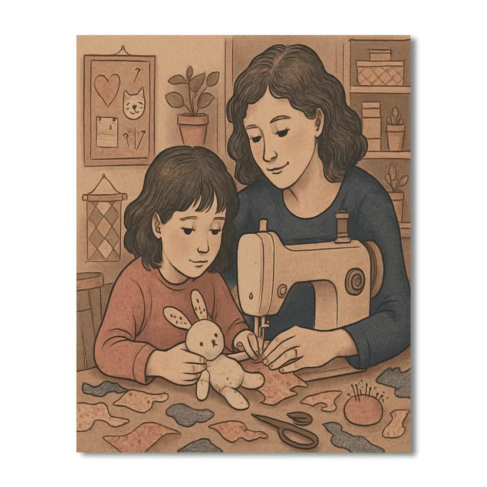 Sewing Memories Together painting number kit