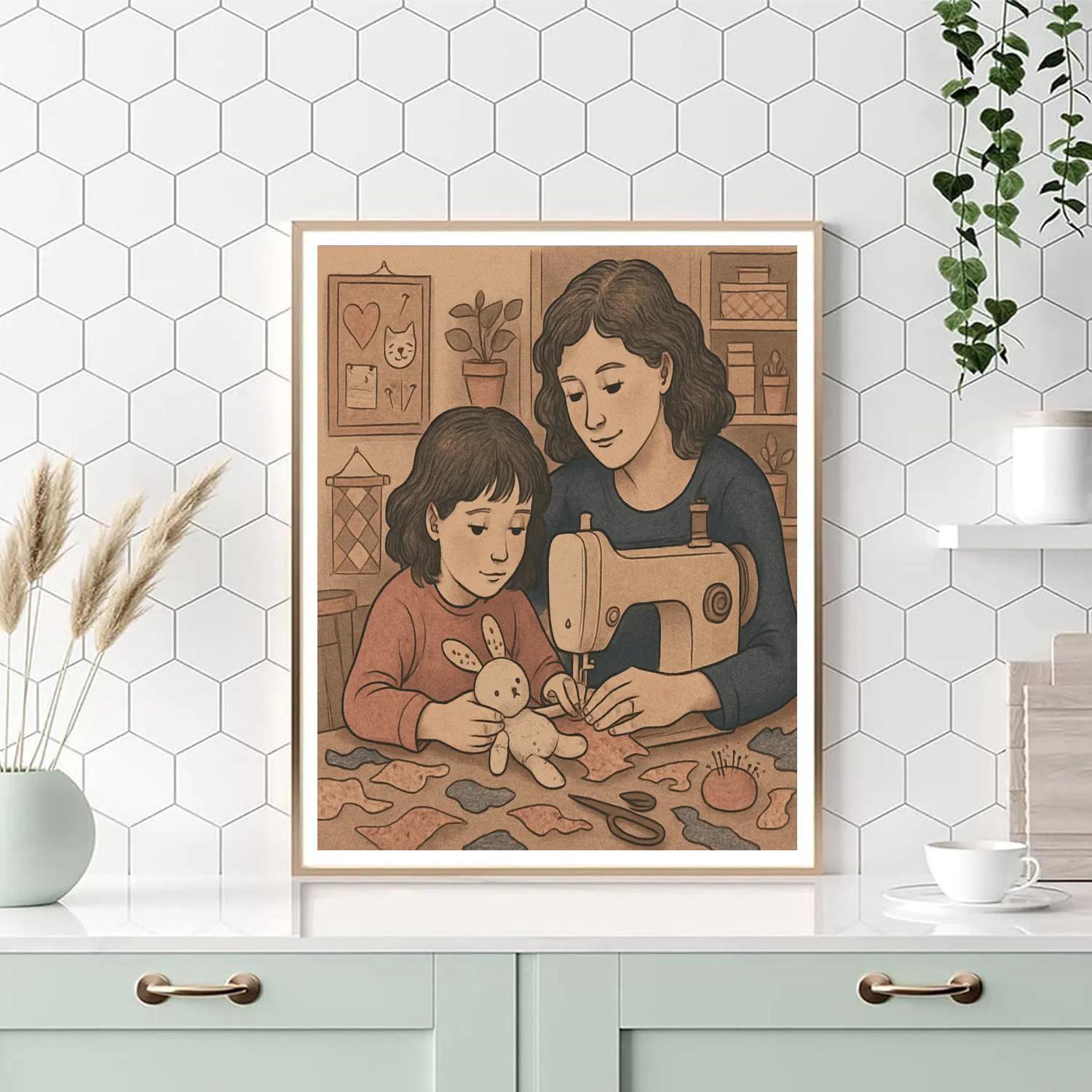 Sewing Memories Together painting number kit