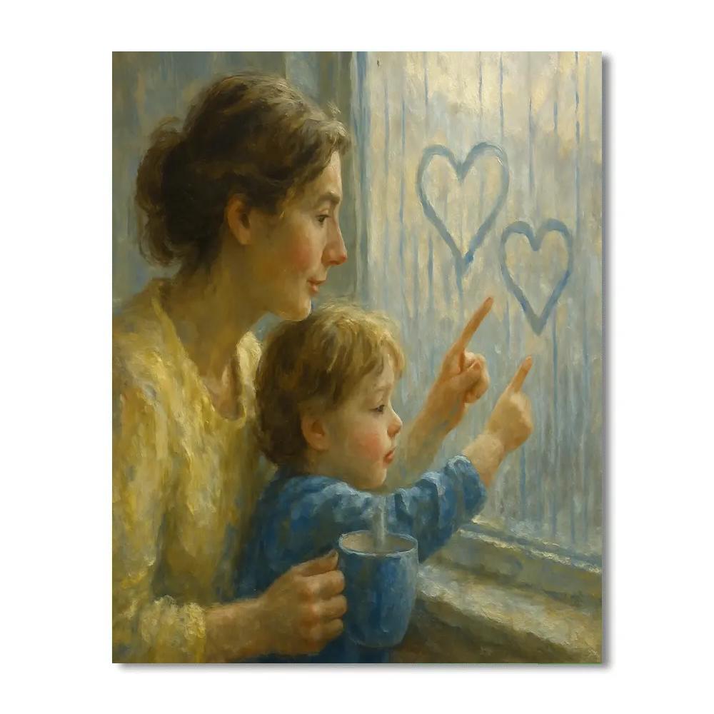 Window Seat Rainy Drawing DIY paint by numbers