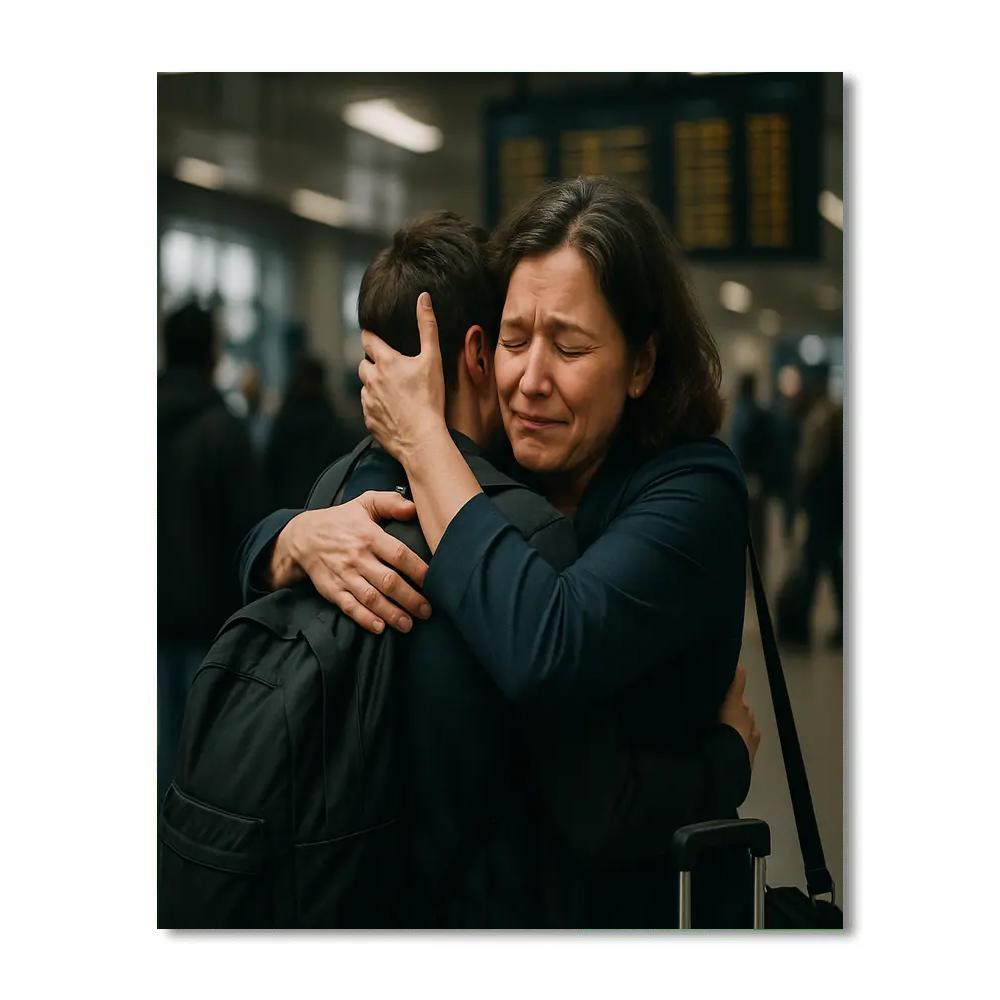 Airport Goodbye Hug DIY paint by numbers