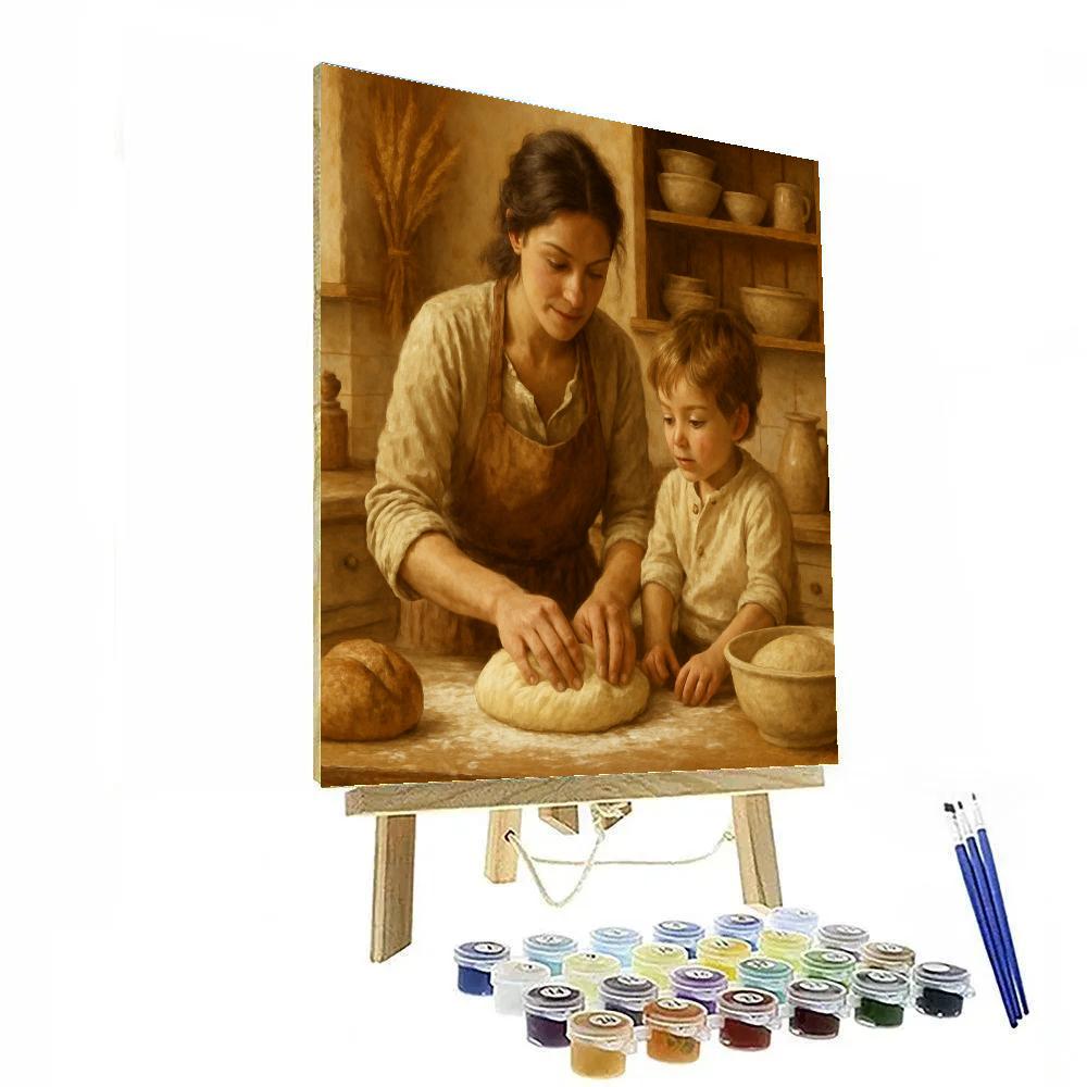 Mother And Child Baking Bread Paint by numbers kits