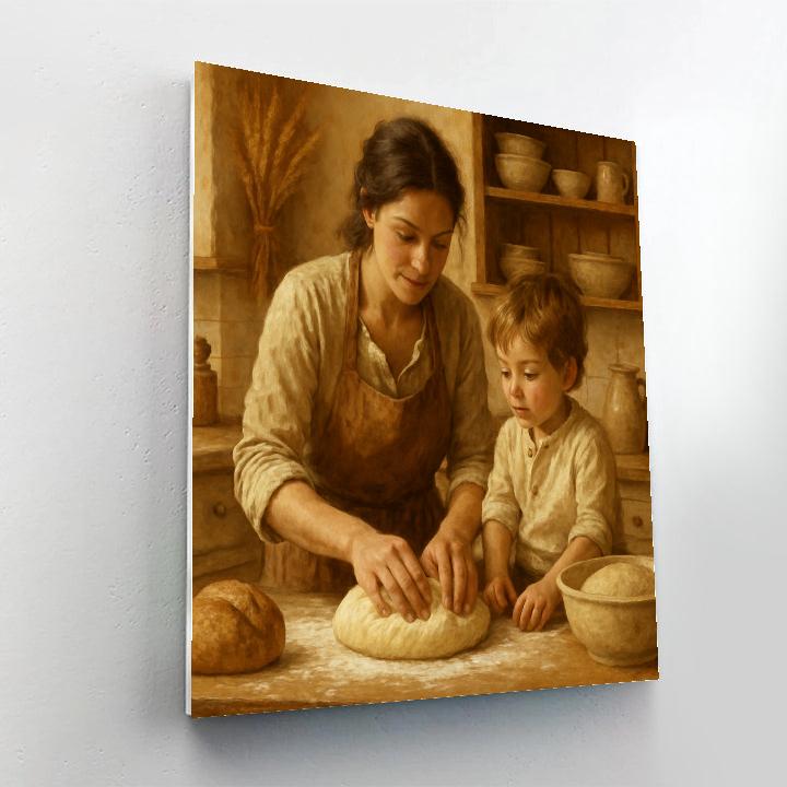 Mother And Child Baking Bread Paint by numbers kits