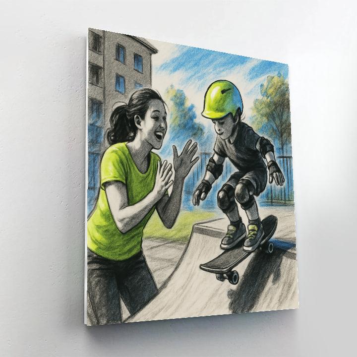 Skate Park Encouragement Number painting