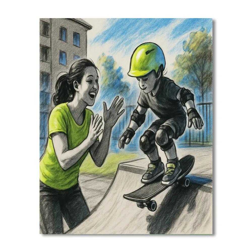 Skate Park Encouragement Number painting