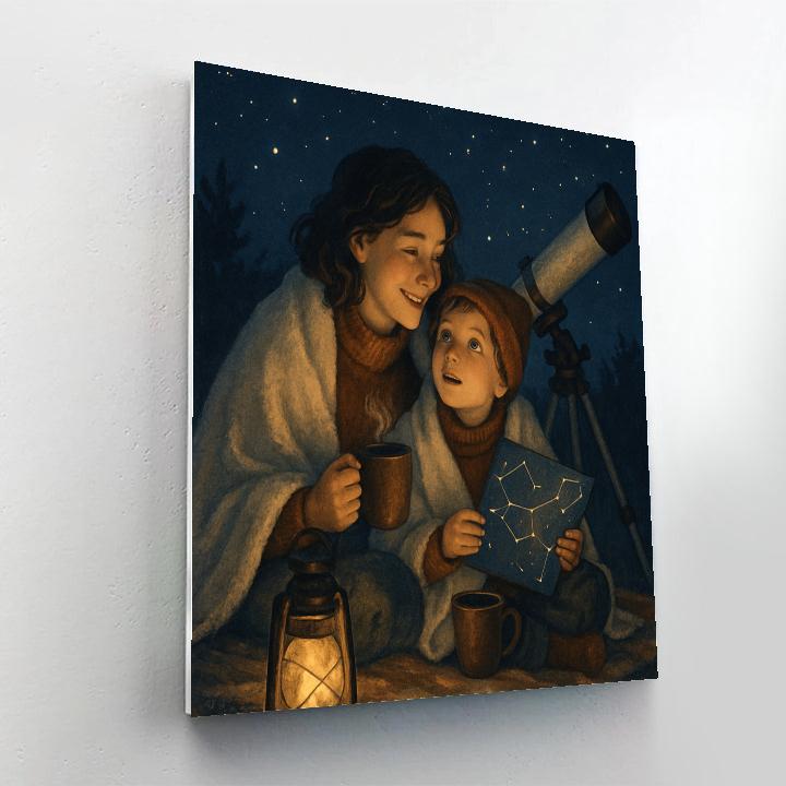 Backyard Stargazing With Hot Chocolate paint by numbers