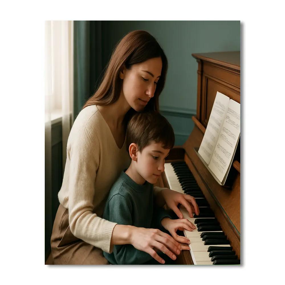 Quiet Piano Lesson At Home Paint by numbers art