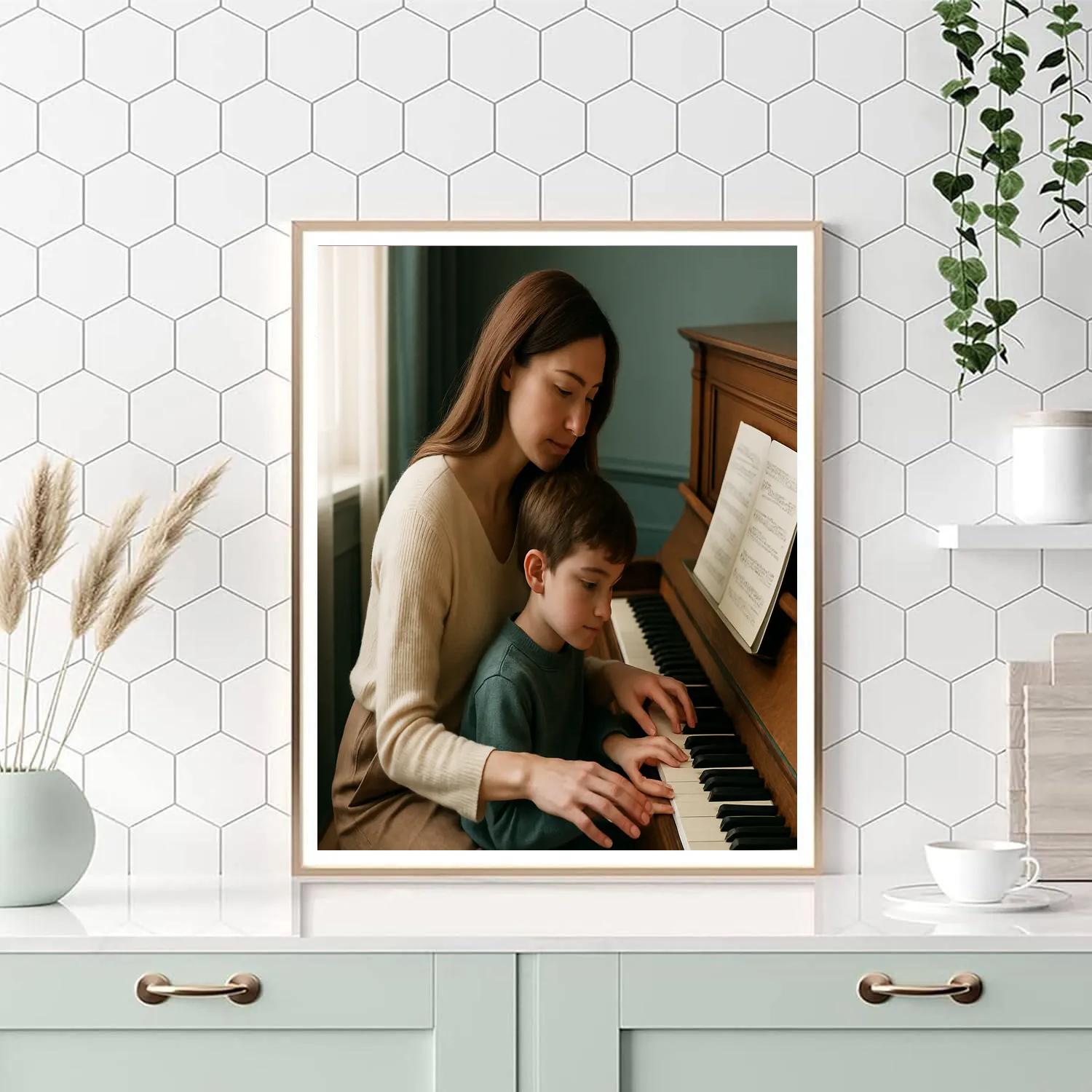 Quiet Piano Lesson At Home Paint by numbers art