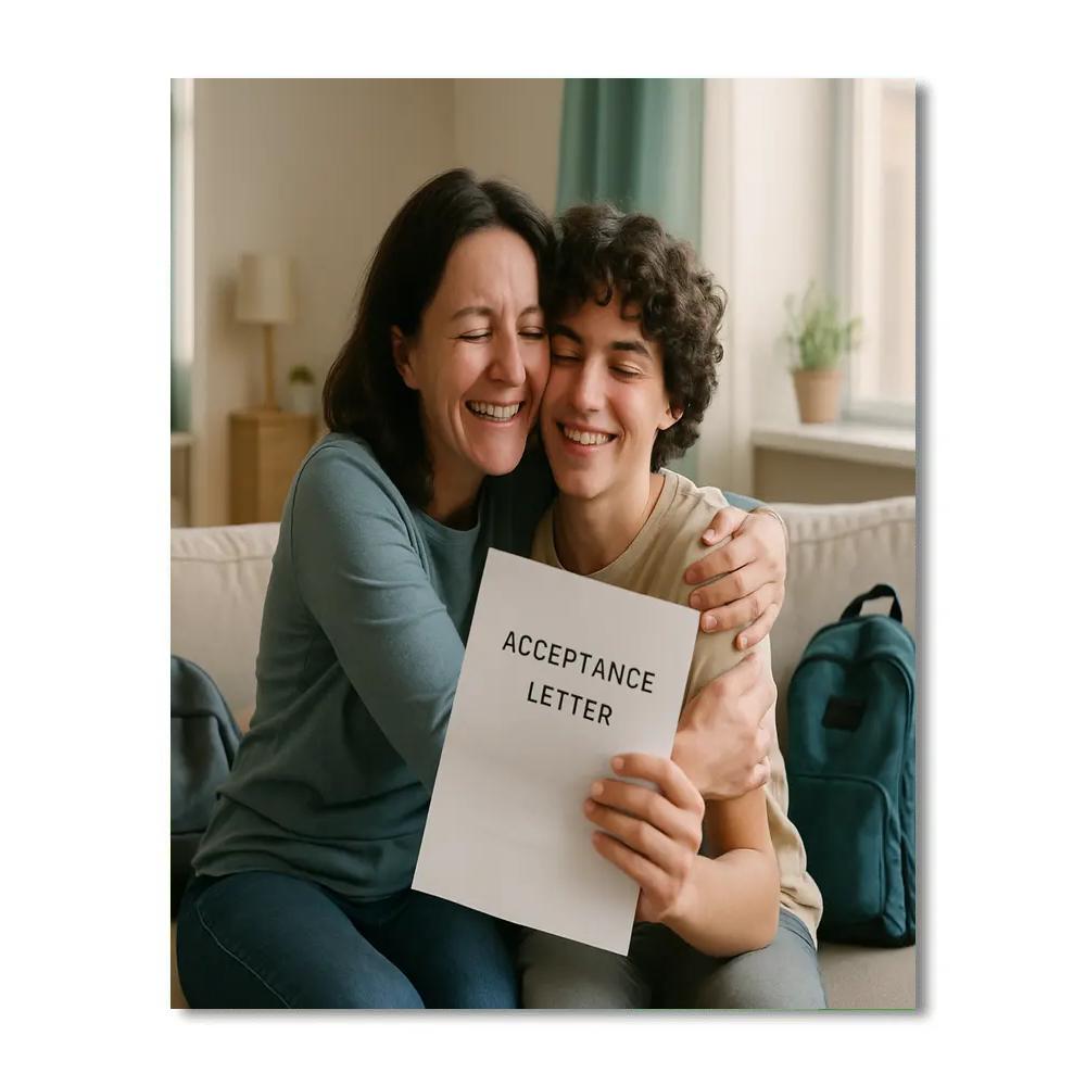 Mother Reading College Acceptance Letter DIY paint by numbers