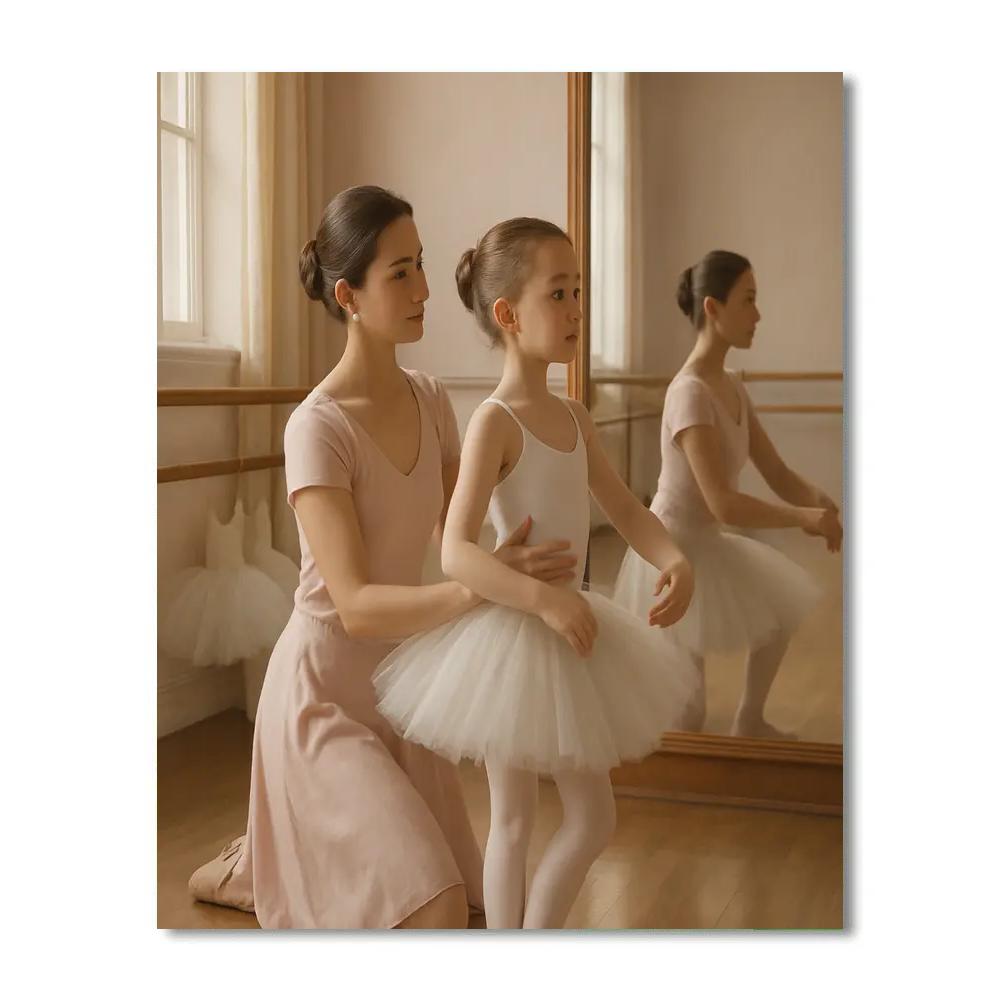 Ballet Class Mirror Practice DIY paint by numbers