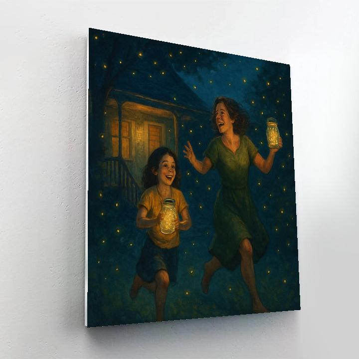 Mother And Child Catching Fireflies paint by numbers