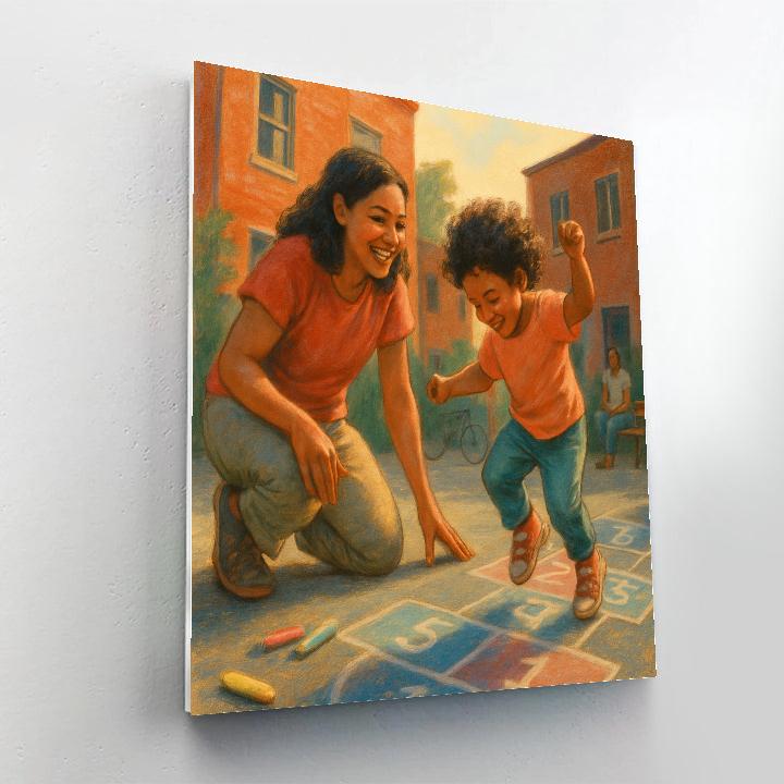Alleyway Chalk Hopscotch Painting by numbers kit