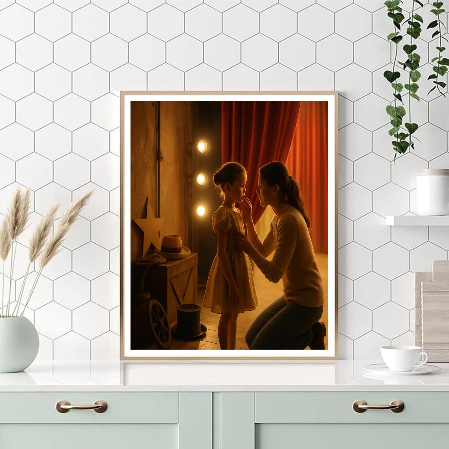 Mom Guiding A School Play Paint by numbers art