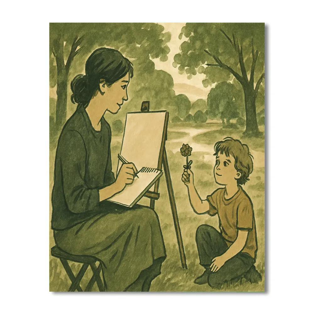 Sketching Faces In The Park DIY paint by numbers