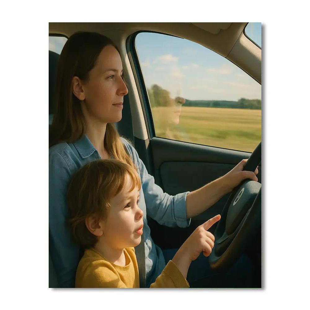 Car Trip Window Gazing Numbered painting kits