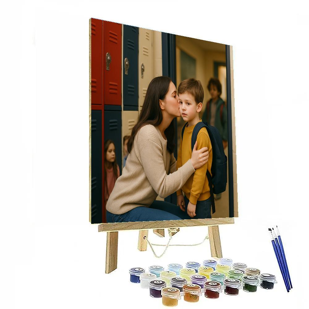 Teacher Drop Off Kiss Painting by numbers kit
