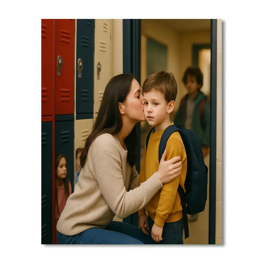 Teacher Drop Off Kiss Painting by numbers kit