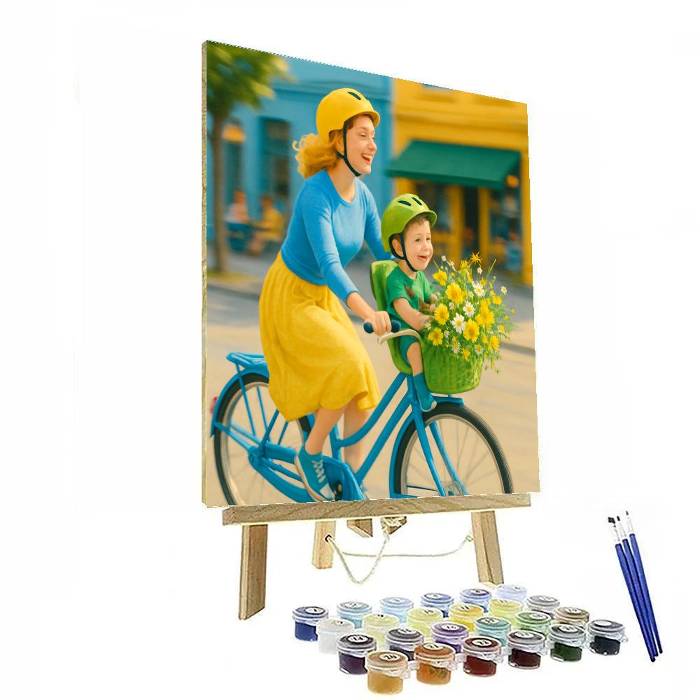 Bicycle Basket Bouquet paint by number