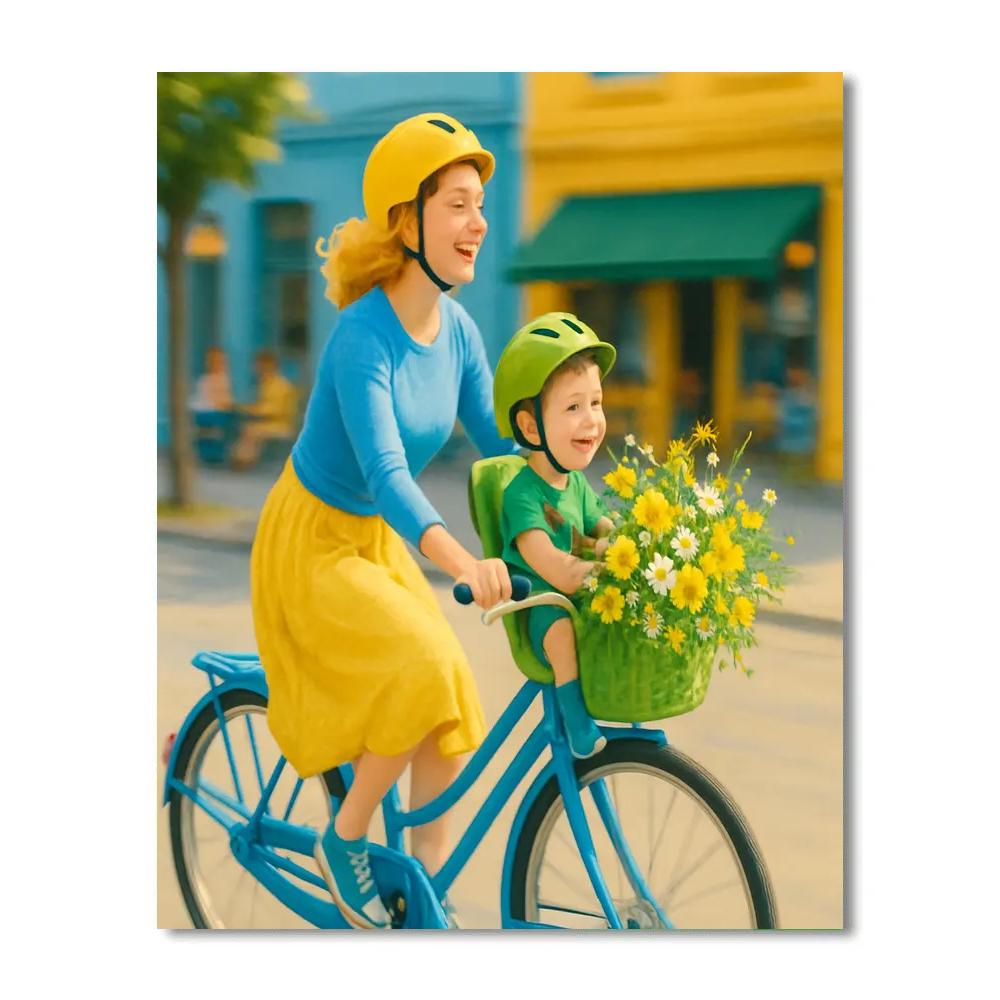 Bicycle Basket Bouquet paint by number
