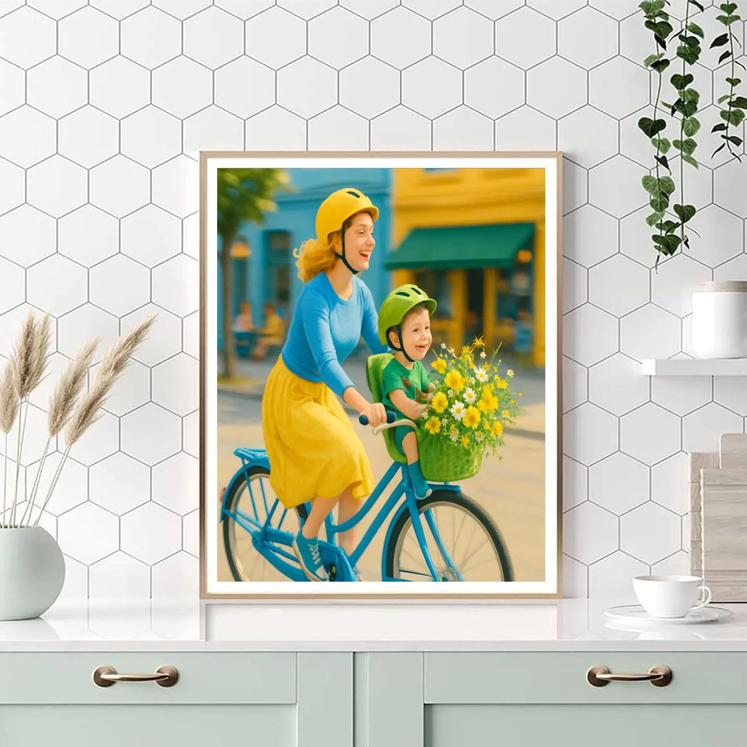 Bicycle Basket Bouquet paint by number