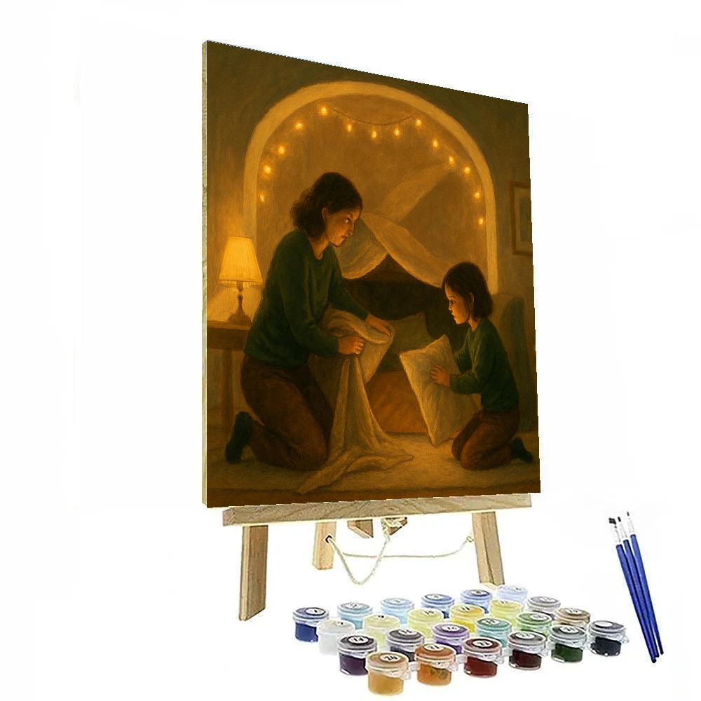 Mom And Child Building A Fort Painting by numbers kit