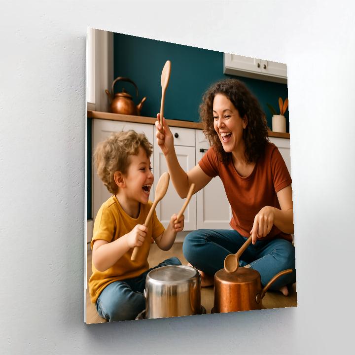 Mother And Child Making Music With Pots painting number kit
